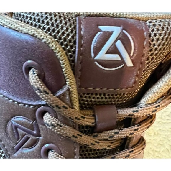 ZEBA Hands Free Brown Leather Sneakers Comfort Walking Shoes Mens US Size 8.5 - Picture 4 of 6